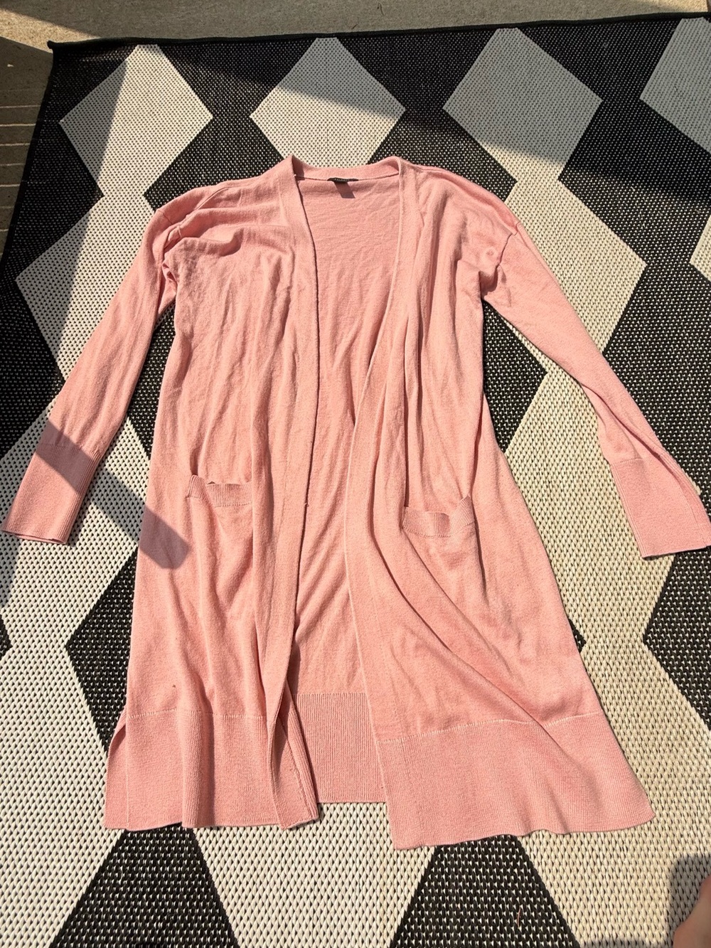 Halogen Dusty Pink Open-Front Long Cardigan